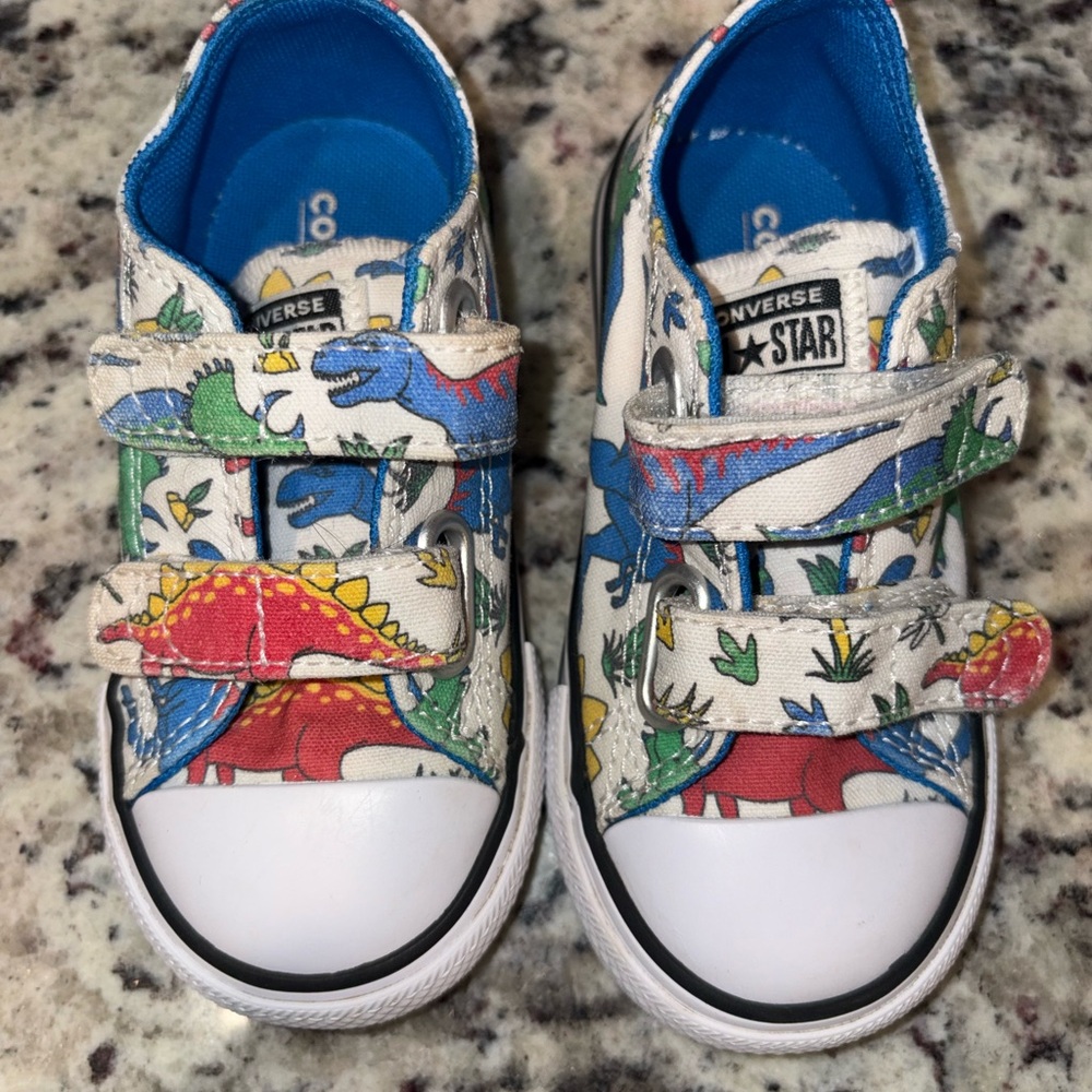 Converse Kids Sneakers with Dinosaur Design - Blue and Red
